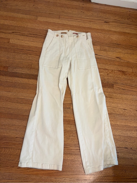 Pilcro Pants - Pilcro Wide-Leg High-Rise Pants in Cream